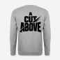 Preview: A CUT ABOVE Pullover in grau mit Rückendruck